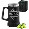 Maverton Boccale birra termico per campeggio 700ml, Tazza personalizzata | Da camping in acciaio inox, Bicchiere termico nero, Idee regalo uomo compleanno, Regali uomo, Campeggio accessori utili