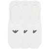 Emporio Armani CALZINI UOMO CASUAL COTONE 3-PACK FOOTIE MULTICOLOR L/XL, BIANCO/NERO/MARINO, L-XL