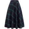 Ylingjun - Gonna Lunga in Lana a Quadri per Donna, Inverno, Autunno Caldo, Elastico in Vita, Linea Svasata a Pieghe in Lana Tartan gonne, Lyndee, XX-Large