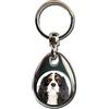 KAZMUGZ CAVALIER KING CHARLES SPANIEL portachiavi tricolore cane portachiavi regalo in metallo pesante di qualità portachiavi doppio lato cucciolo cane regalo animale domestico, Multicolore, Taglia