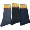 Dag 3 paia di calze lunghe da lavoro da uomo tg. 40/46, colori (1 nero, 1 grigio, 1 blu) in pile