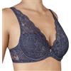 Selene, Bralette in Pizzo con Coppa Foderata Imbottita e Ferretto, Reggiseno Donna Collezione Irina, Colore Blu, Taglia 5B