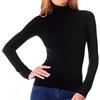 Mediawave Store MEDIA WAVE store VKA21 Pack 3 lupetti Termici con Interno Felpato Neri Maglia Mezzo Collo (M/L)
