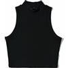 WILLWA Canotta Senza Maniche Bianca con Collo Alto alla Moda da Donna Nera Estiva (Color : Svart, Dimensione : M)