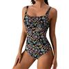 Generic Costume da Bagno Intero Donna Spiaggia Moda Beachwear Triangolo Costume da Bagno Intero Imbottito Reggiseno Bikini Spiaggia Moda Beachwear con Scollo Quadrato Bikini