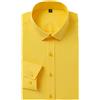 Pohullan Camicia da lavoro bianca da uomo Slim Fit Soild Casual Camicie da uomo Camicia da lavoro con tasca, Giallo, M