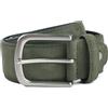 Suitable Cintura in pelle scamosciata - Cintura in pelle piena larghezza 4 cm - Cintura uomo jeans, verde, 105 cm