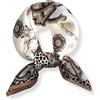 PoeticEHome 100% sciarpa di seta di gelso collo 53,3 x 53,3 cm piccola sciarpa quadrata per le donne confezione regalo, Z3 - Leopardo bianco