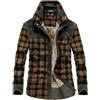 TOSHIKII Giacca da Camicia da Uomo in Flanella Giacca Invernale da Uomo in Sherpa Scozzese Calda, Giacca da Uomo in Pelliccia Scozzese a Quadri
