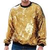 Generisch Felpa da uomo Carnival Paillettes Flip Over Caratteristica Girocollo Felpa Casual Locker Moda Commercio Esterno, Maglione Casual Uomo, gold, XL