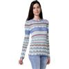 Koroshi Maglia Tricot a righe con scollo a V da donna, multicolore, multicolore, L