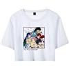 Sybnwnwm Fairy Tail Maglietta anime giapponese Kawaii Harajuku blu ray grafica Crop Top Tee, Bianco E, XS