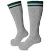 Steigenhöfer Manufaktur Calzini lunghi a righe da uomo e da donna, in cotone, per Oktoberfest e altre celebrazioni, calzini unisex, grigio-verde, 45-46