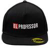 BroiderStudio El Professor Heist Nero Cappello Piatto con Visiera Aggiustabile Snapback Unisex Originale Ricamato Cappello Logo Urbano