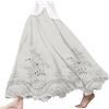 Generic Abiti estivi ricamati da donna UK floreale ricamato pizzo stampato gonna grande casual tinta unita abito lungo boho gonna in tulle per tavoli rettangolari, bianco, L