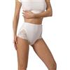 SNELLY 6 Slip Donna Culotte Alta con Pizzo Laterale Art. E401 (7, Bianco)