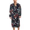 Novastar Accappatoio da notte in seta per donne e uomini, con stampa di campane natalizie, leggero, kimono con cintura, multicolore, L