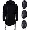 Darringls Felpa con cappuccio da uomo Assassins Gothic Creed Lacciatura laterale Giacca con cappuccio e zip Assassin Creed Cravatta scura Slim Fit Cappotto con cappuccio Zipper Felpe, Nero , L