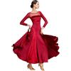 FHXR Abito da Ballo Standard Donna Professionale, Moderno, Competizione, Valzer, Ballo di Fine Anno, Abito da Ballo(Red,XXL)