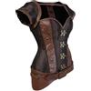 Hengzhifeng Bustino Corsetto Halloween Corsetti Donna Steampunk (EUR 30-32,Marrone)