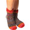 Pachamama Calzini da donna in 100% lana lavorato a mano a righe, marrone, multicolore, 4-7, fatto a mano, extra caldo, commercio equo e solidale, Corteccia multicolore, Etichettalia unica