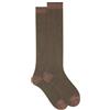 Gallo Calze lunghe uomo cotone beige righine bicolore