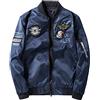 DAIHAN Uomo Autunno inverno Giubbotto Bomber Giacca Harrington Trench Casual Giacche Militari invernali Giacca a Vento Giacche Tattiche da esterno Capispalla con Cappuccio staccabile Blu 5XL
