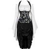 Hengzhifeng Corsetto Sottoseno Steampunk Bustino Corsetti Vestiti Carnevale Donna Medievale (EUR 32-34,Blu)