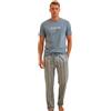 ADMAS Pigiama Uomo Estivo in Cotone Mezza Manica Pantalone Lungo Completo Notte Uomo Art 64776 (IT, Testo, S, Regular, Regular, Verde)
