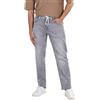 Celio Jeans da uomo in cotone con coulisse slim fit grigio tinta unita, Grigio chiaro, 48