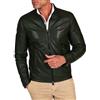 D'Arienzo Giacca in Pelle Verde Uomo Giubbotto Moto Giubbino Biker Vera Pelle Made in Italy Ted 50/Verde