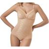 Generico Body Sìélei Liscio Modellatore Ricamato Bianco Nero Nudo Taglie Grandi Art. 811 (6C, Nudo)