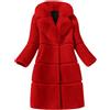 Generisch Cappotto Faux da Donna Elegante Spessa Calda Moda Capispalla Lungo Giacca di Peluche Morbido Cappotto invernale, Colore: rosso, S