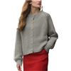 Generico Cardigan in Cashmere da Donna Cappotto Manica Lunga Oversize Cardigans a Girocollo Moda Maglionis Lavorati a Maglia Casual Caldo Pullover Tinta Unita Taglie Forti per Invernale e Autunno