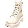 Generisch Stivaletti da donna invernali, caldi, con plateau casual, alla moda, comodi, corti da donna, bianco, 39 EU