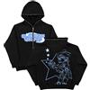 Vagbalena Felpa con Cappuccio da Donna Y2k con Cerniera da Donna Giacca con Cappuccio Full Zip Stile Carino Felpa a Maniche Lunghe con Cappuccio Goth Coppia Harajuku Giacca Casual (Nero,XXL)