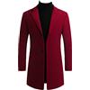 Bollrllr Cappotto invernale da uomo lungo misto slim fit oversize abito bordeaux L
