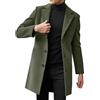 Generico Trench da Uomo Lana Doppio Petto Business Classico Cappotti di Lana Lungo Parka a Maniche Lunghe Elegante Trenchcoat Uomo in Tweed Slim Fit Giacca con Colletto Rovesciato Mezze Stagioni Nuovi