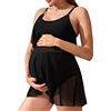 Generico Costume Gravidanza Bikini Premaman Costumi Abiti Donna Abito Elegante Intero Nero da Piscina Vestiti Vestito Allattamento Spalline per Bagno Due Pezzi Regolabile Curvy 4XL Abbigliamento Estivo con