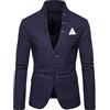 AOKODA Blazer Uomo Fashion Stand Colletto Classic All-Match Abito Da Uomo Business Work Abito Casual Da Uomo Festa Di Nozze Giacca Da Uomo C-Navy M