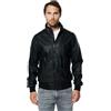 KOROSHI MANIAKS GRAPHIC DESIGN TM Giacca effetto pelle corta leggera biker, Nero , L