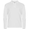 CliQue Polo da uomo a maniche lunghe elasticizzata di alta qualità, bianco, L