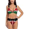 WXZYFP Bandiera del Kenya imitazione nylon donna Split Cross Bikini, traspirante e ad asciugatura rapida, un must per l'estate., Nero, XXL