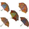 Rajasthali Ombrello indiano di design alla moda in cotone multicolore ricamo boho ombrelli ombrelloni molti 5 pezzi, multicolore, M