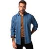JP 1880 Camicia di Jeans dalla vestibilità Moderna con Maniche Lunghe e Colletto ad Apertura Inglese, Disponibile Fino alla tg. 8XL Blue Denim 8XL 822885902-8XL