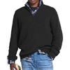 NAKEAH Maglione da uomo in cashmere business casual con cerniera, maglione da uomo con cerniera larga e colletto alla coreana, maglione con zip a un quarto (XX-Large, Nero)