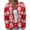 Generic Cardigan da donna in lana con stampa con bottoni aperti e cuore, maglione lavorato a maglia alla moda per capispalla cappotto da spiaggia cardigan, Rosso, S