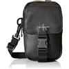 Calvin Klein Mono Textured Cross Mini Bag Portafogli, Nero, Tek Beden Uomo