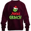 Printera Grinch - Set personalizzato per la famiglia, con nome, maglietta con cappuccio, unisex, Maglione Burgundy, M