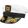 LIPODO Berretto da Marinaio Uomo - con Visiera Estate/Inverno - XL (61-62 cm) Bianco